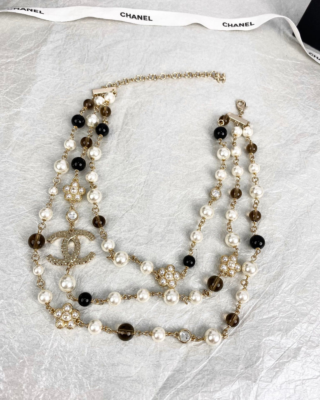 Chanel 24B Long Pearls 18K Gold Necklace
