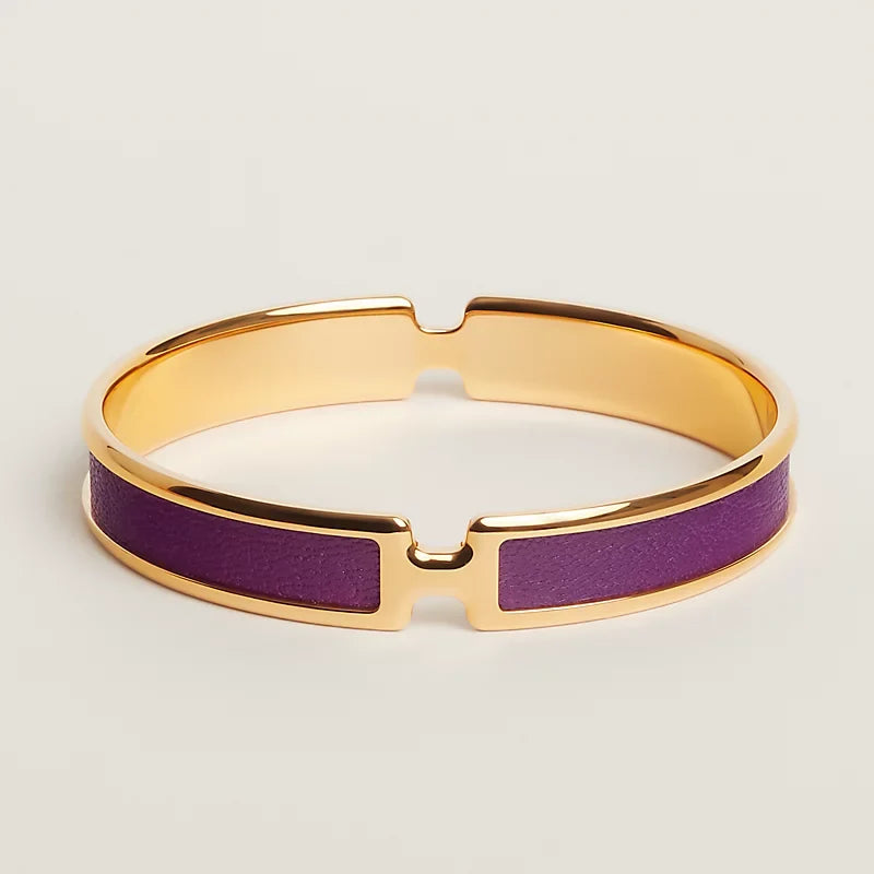 Hermes Olympe Light Purple 18K Gold Bracelet