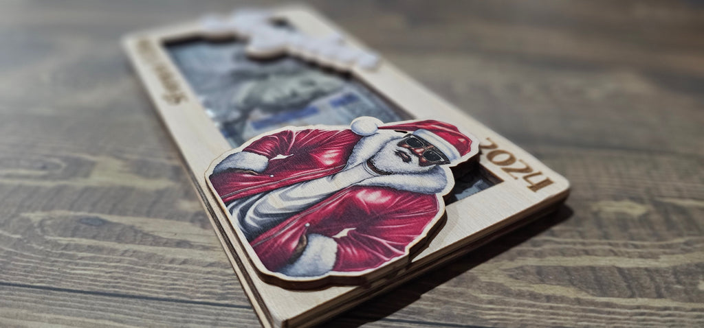 Personalized Wood & Acrylic Christmas Money Cash Envelope Holders with Christma
