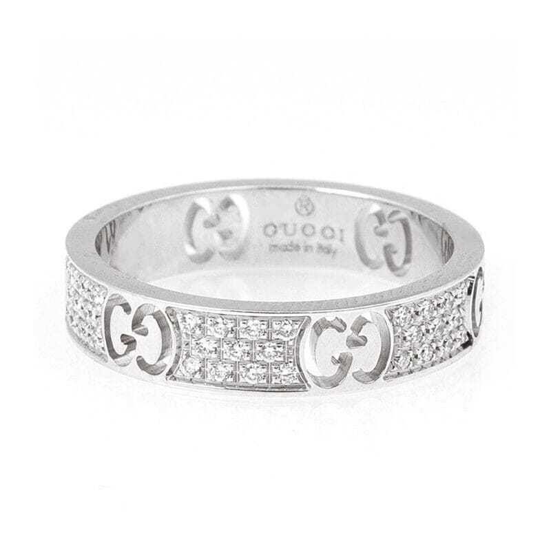 Gucci Double Icon Full Diamonds 18K Gold Ring