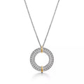 Tiffany Edge Circle Diamond Pendant 18K Gold Necklace