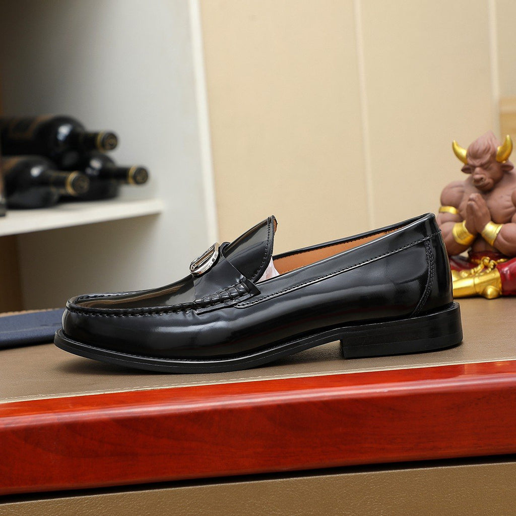 Dior Black Buckle Loafers — side