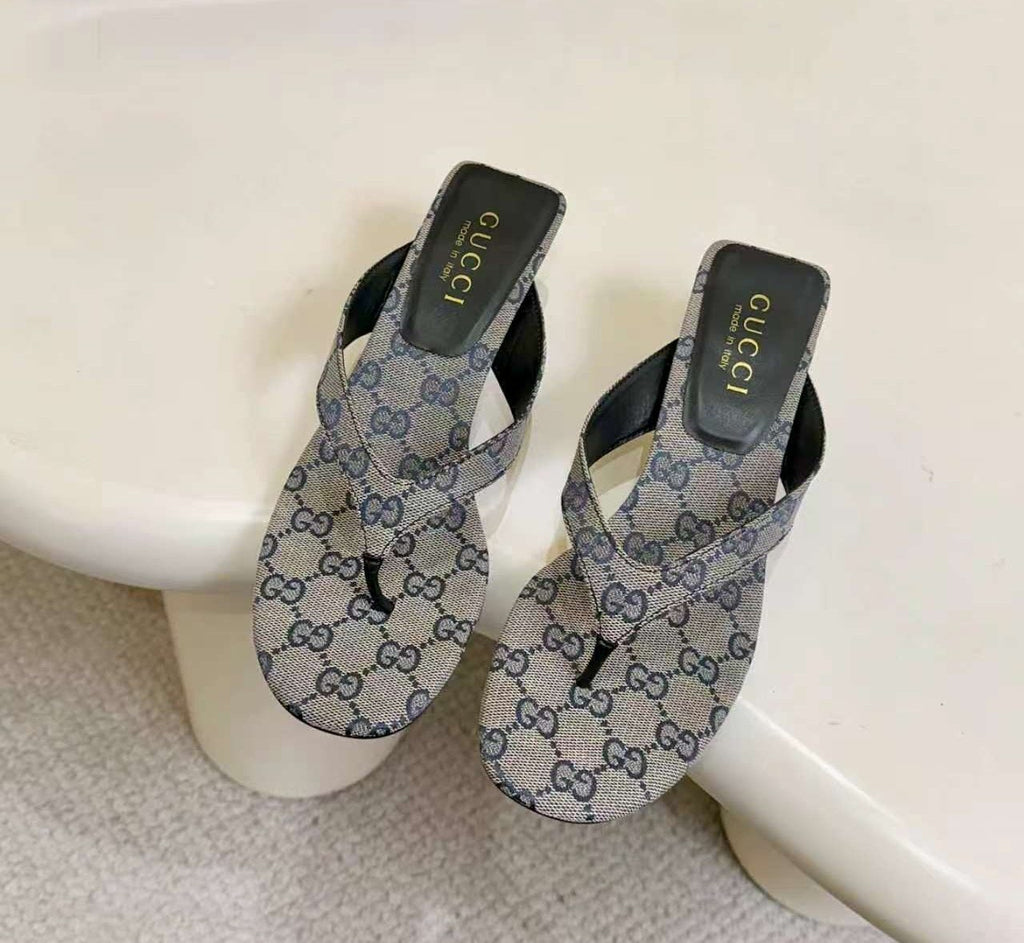 Gucci Monogram Low-Heeled Slingback Sandals — hero