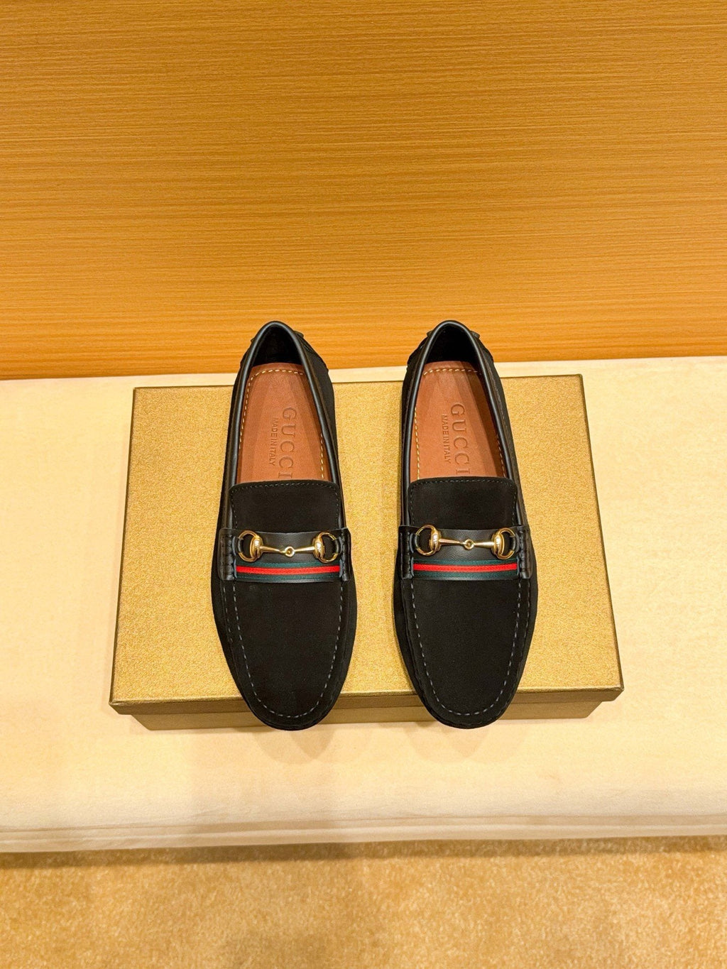 Black Web Stripe Bit Loafers — hero