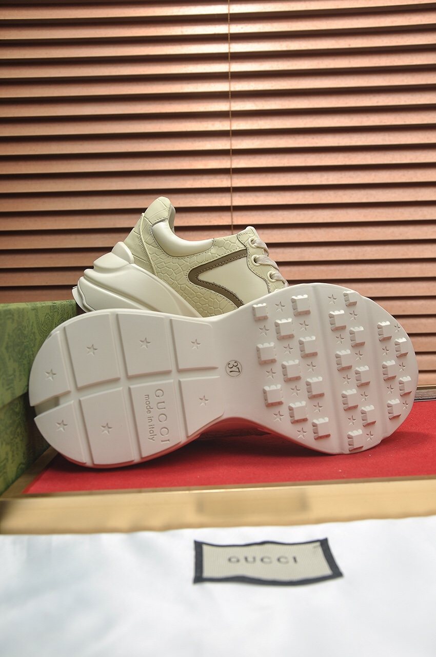 Gucci Cream Taupe Chunky Sneakers — back
