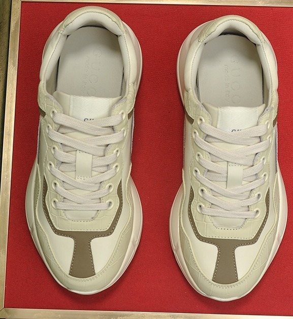 Gucci Cream Taupe Chunky Sneakers — hero