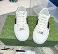 Gucci Green and Red Stripe Low-Top Sneakers — hero