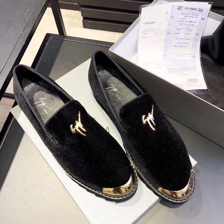 Giuseppe Zanotti Black Gold-Tone Loafers — hero