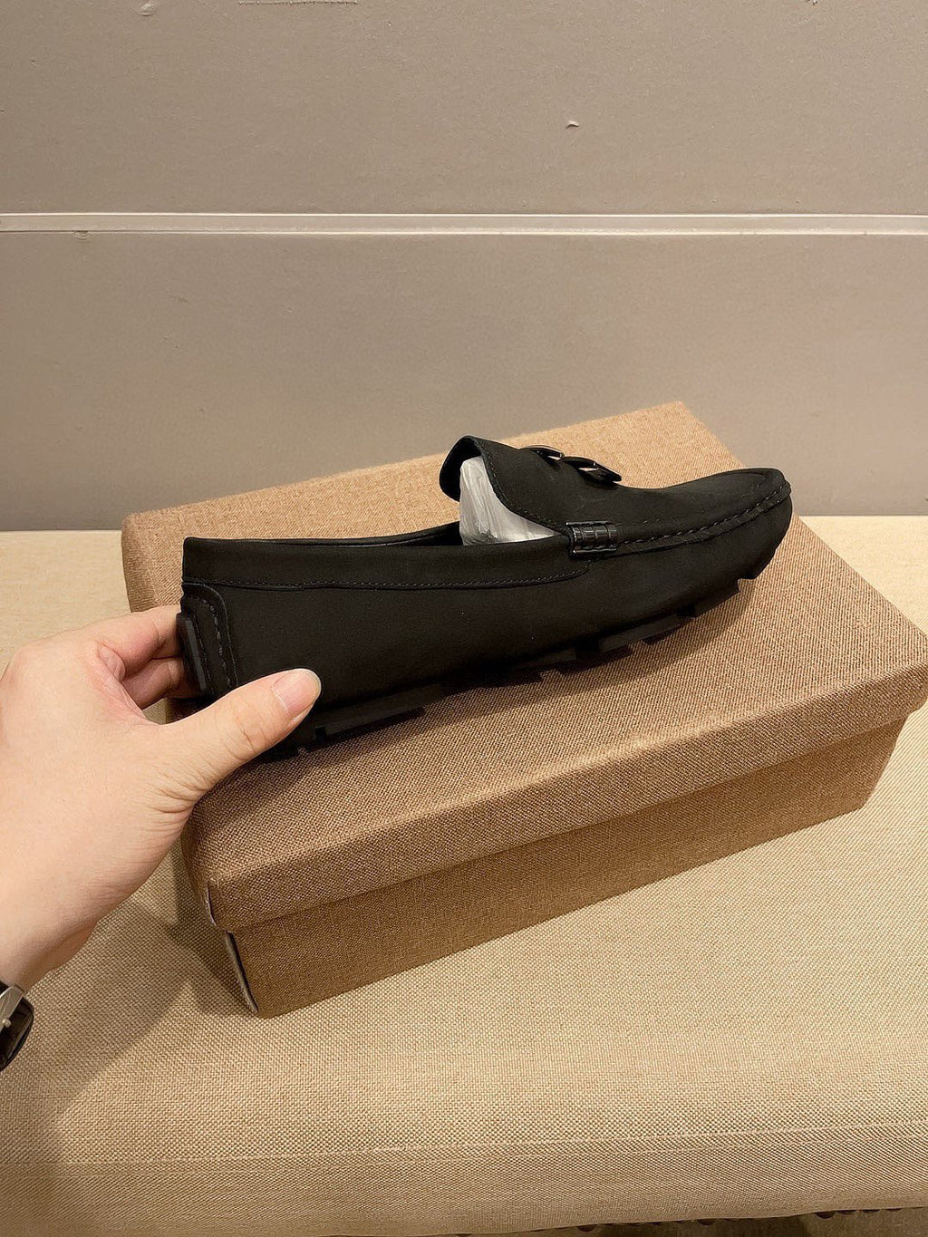Gucci Black Metal-Detail Loafers — side