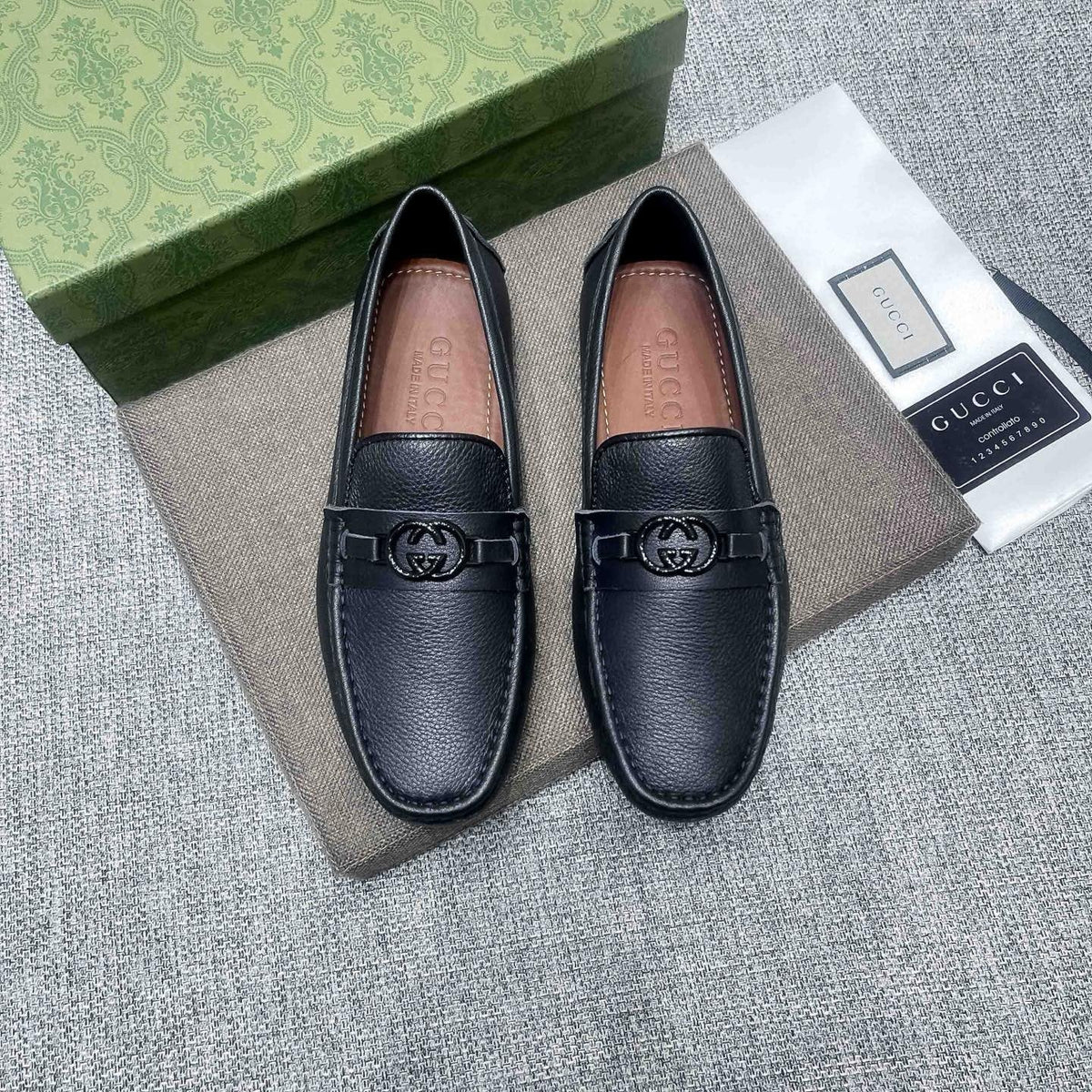 Gucci Black Hardware Loafers — front