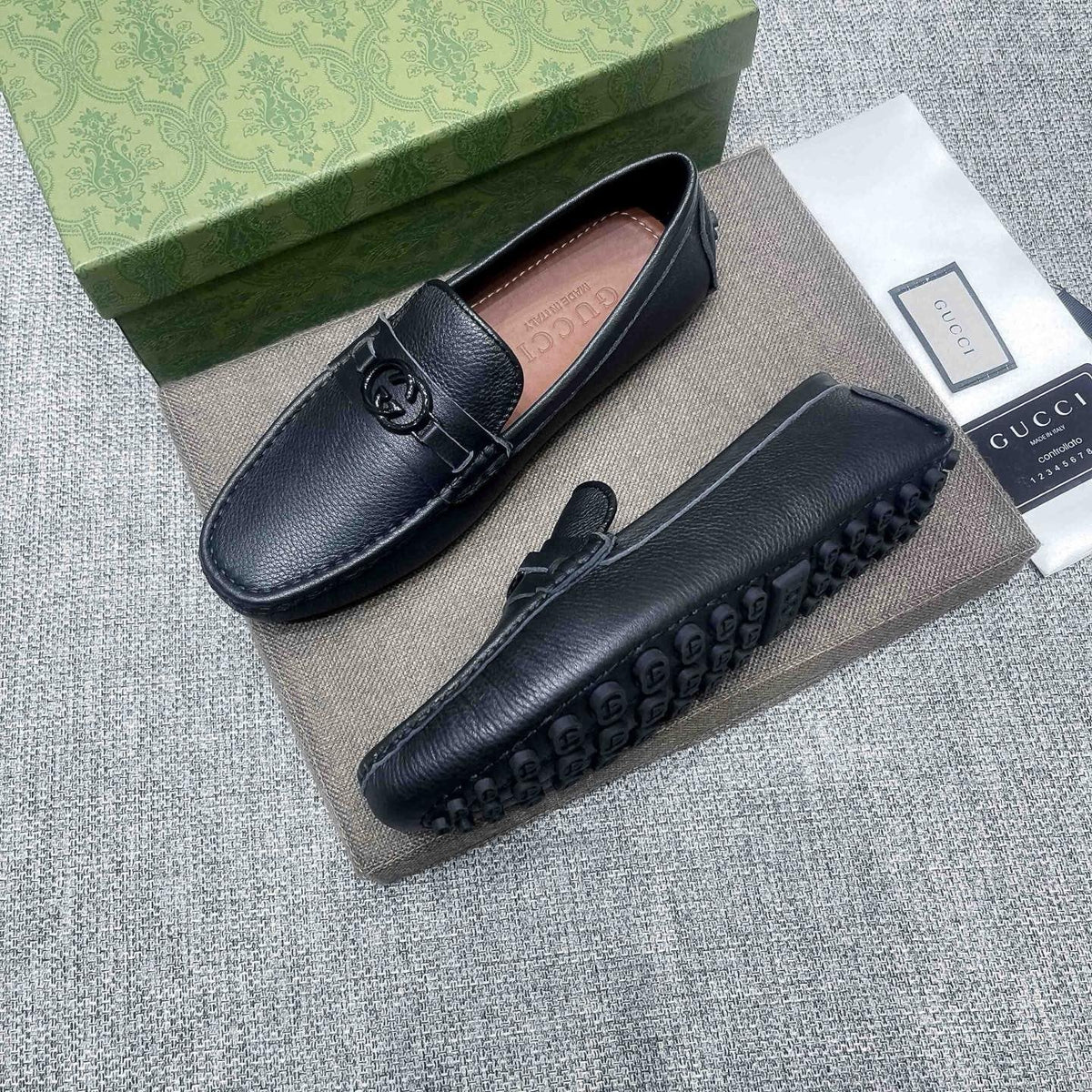 Gucci Black Hardware Loafers — side