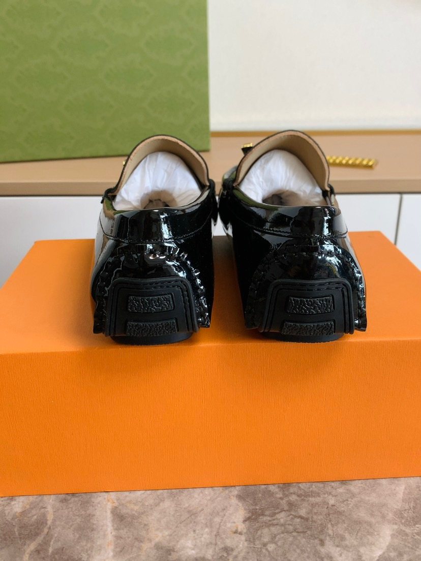 Gucci Black Metal-Detail Loafers — back