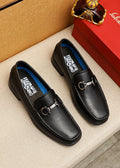 Ferragamo Black Metal-Bit Loafers — hero