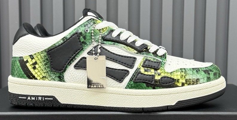 AMIRI Green Patterned Low-Top Sneakers — hero