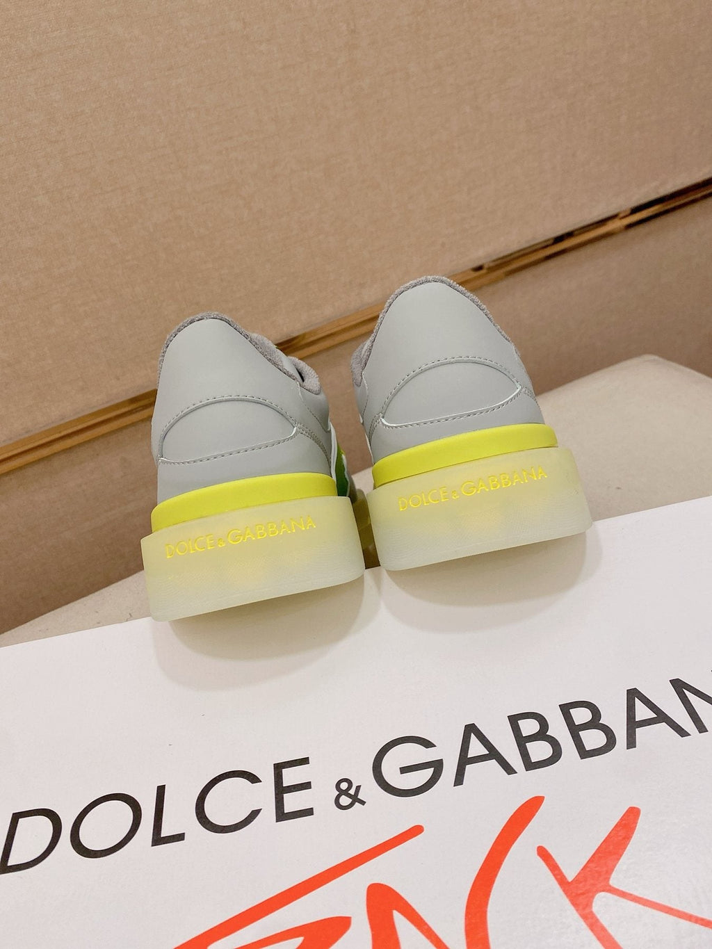 Dolce & Gabbana Neon Accent Low-Top Sneakers — back