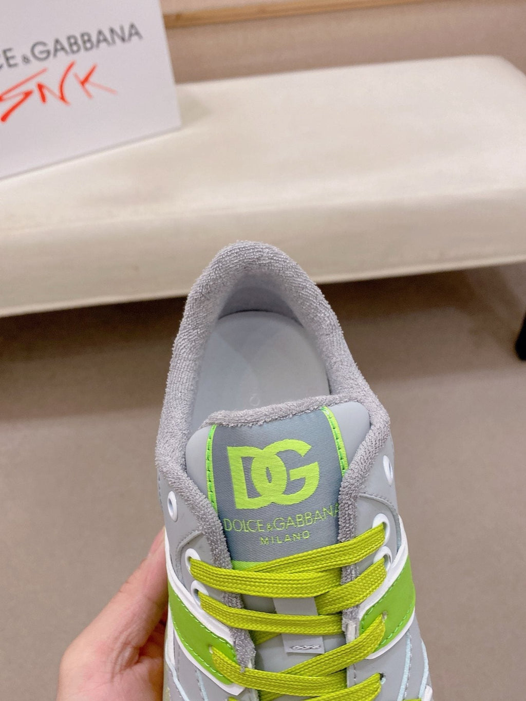 Dolce & Gabbana Neon Accent Low-Top Sneakers — detail