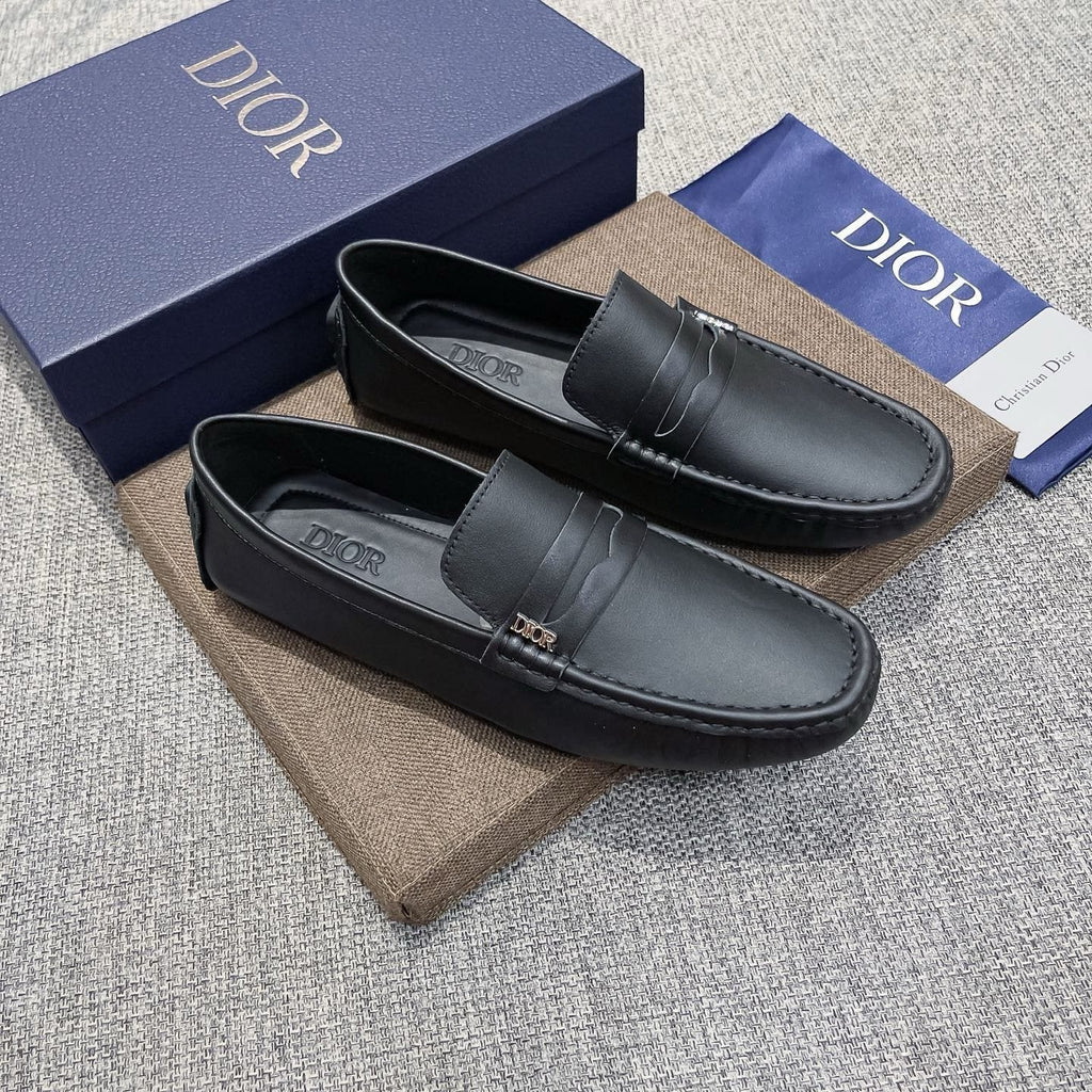 Dior Black Moc-Toe Loafers — front