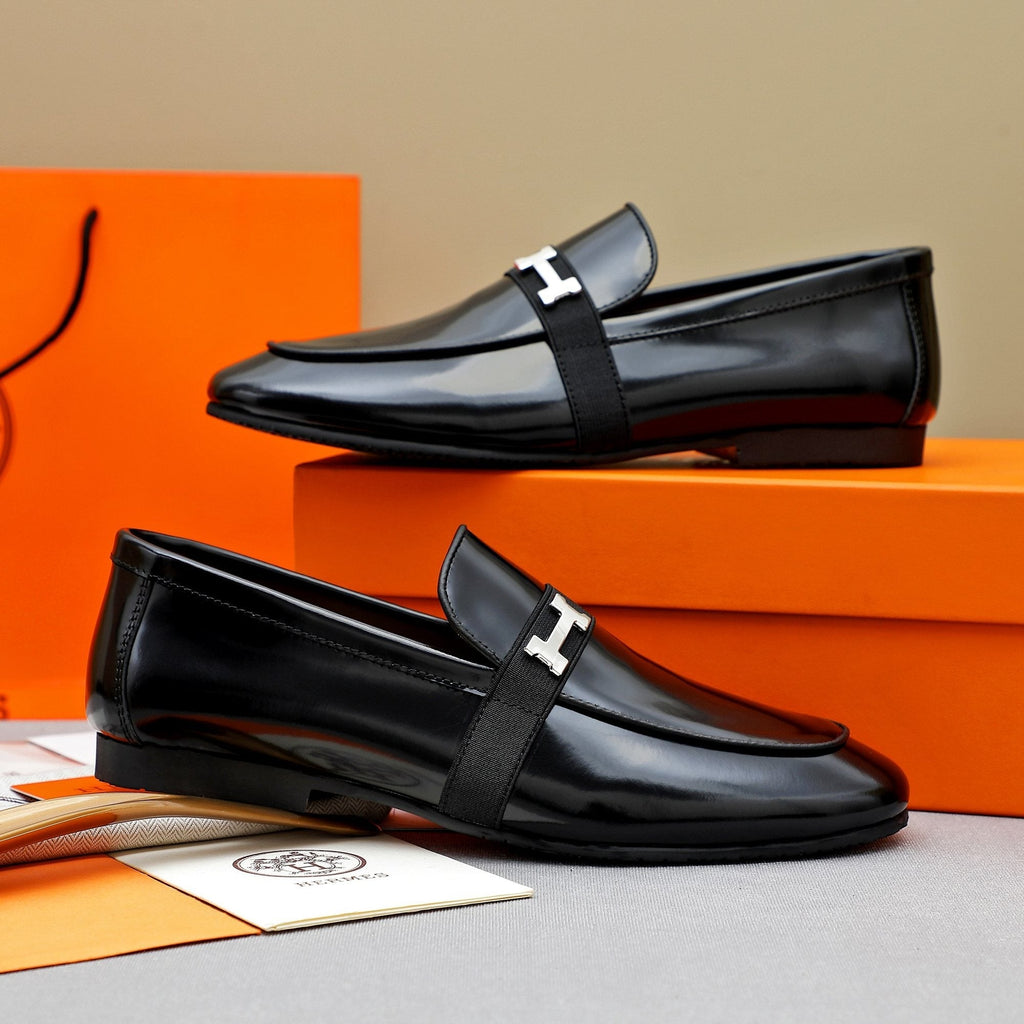 Hermès Black H-Hardware Loafers — hero