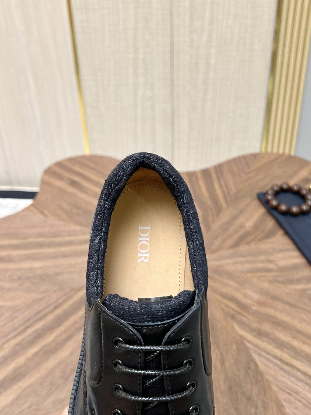 Dior Black Lug Sole Lace-Up Shoes — detail