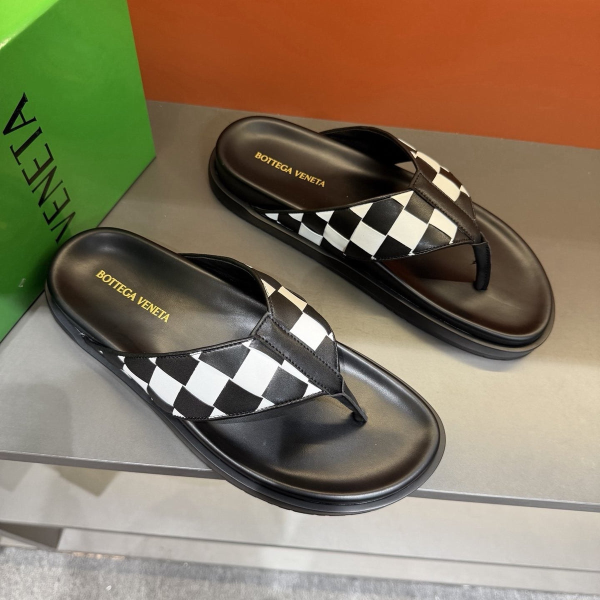 Bottega Veneta Woven Thong Sandals — side