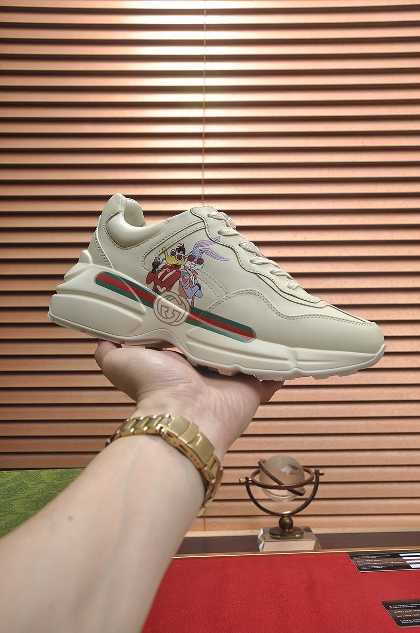 Gucci Off-White Stripe Chunky Sneakers — side