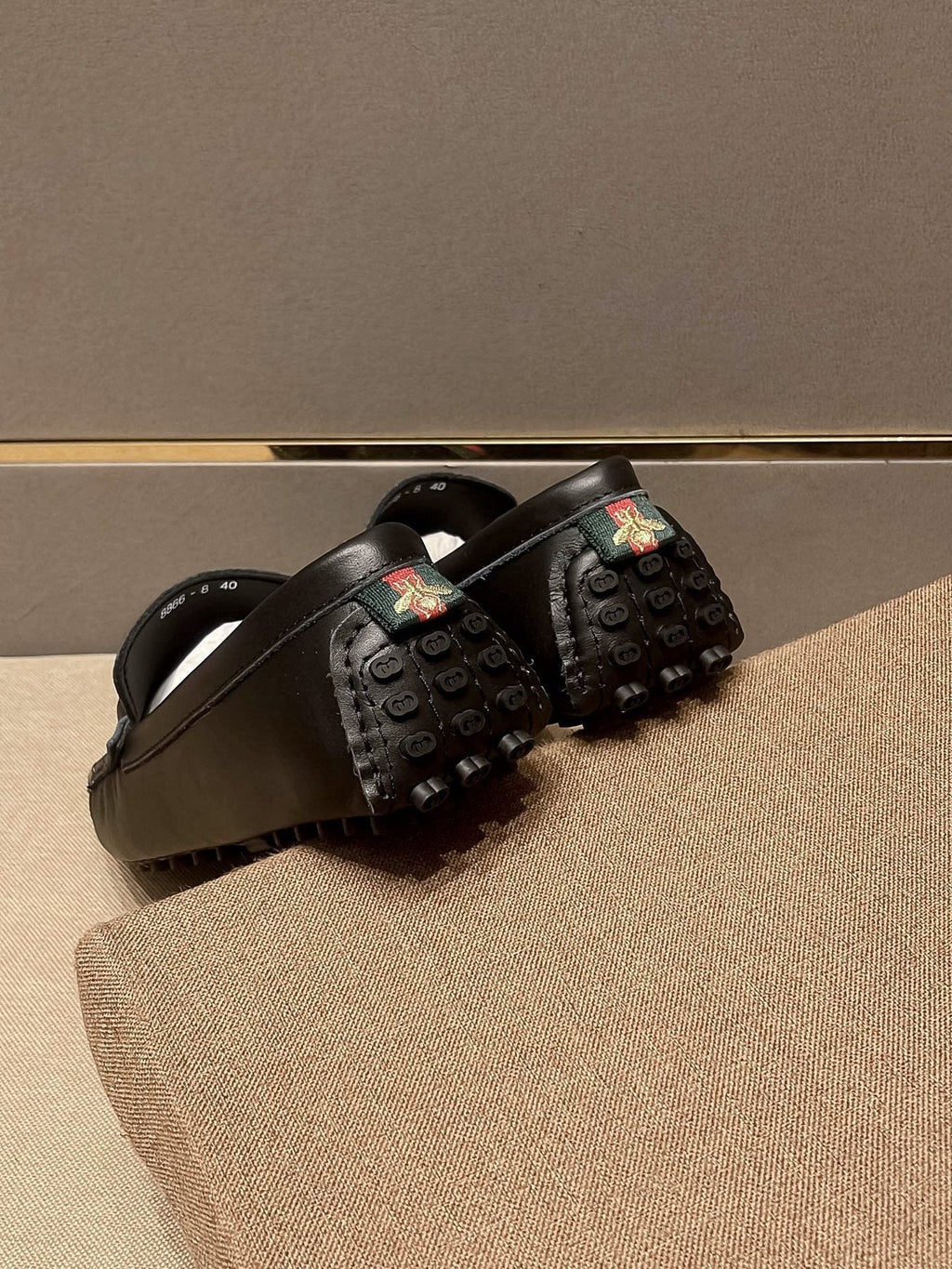 Gucci Black Stripe Bit Loafers — back