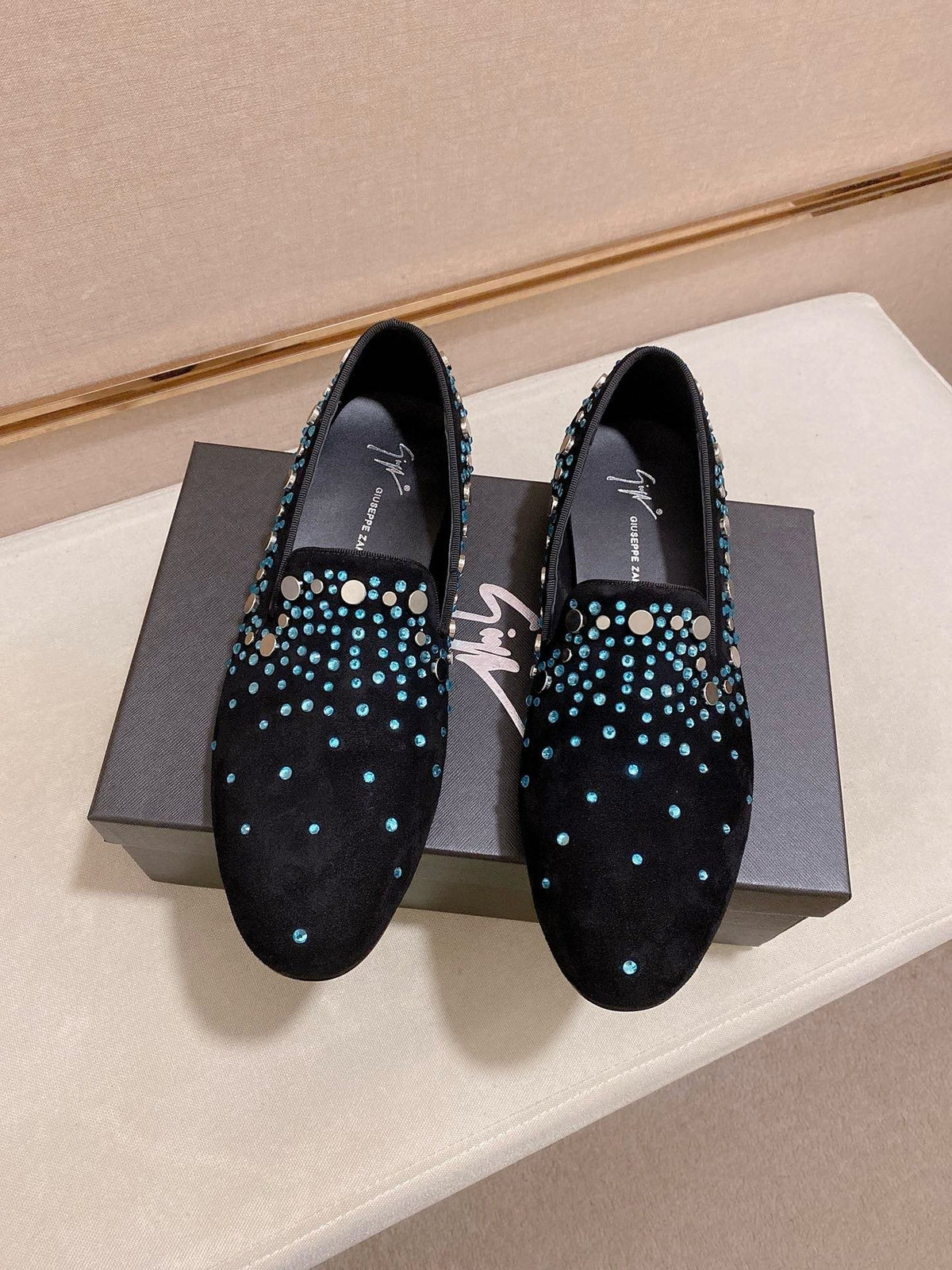 Giuseppe Zanotti Rhinestone Slip-On Loafers — hero
