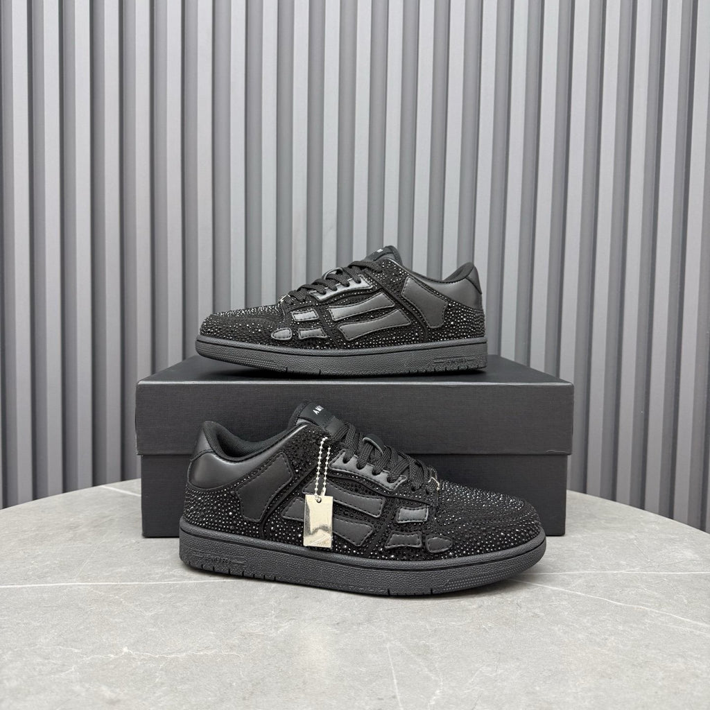 AMIRI Black Embellished Low-Top Sneakers — side