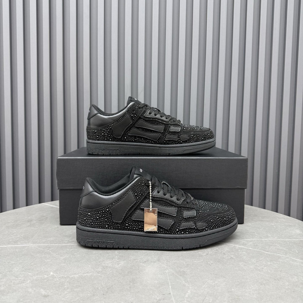 AMIRI Black Embellished Low-Top Sneakers — side