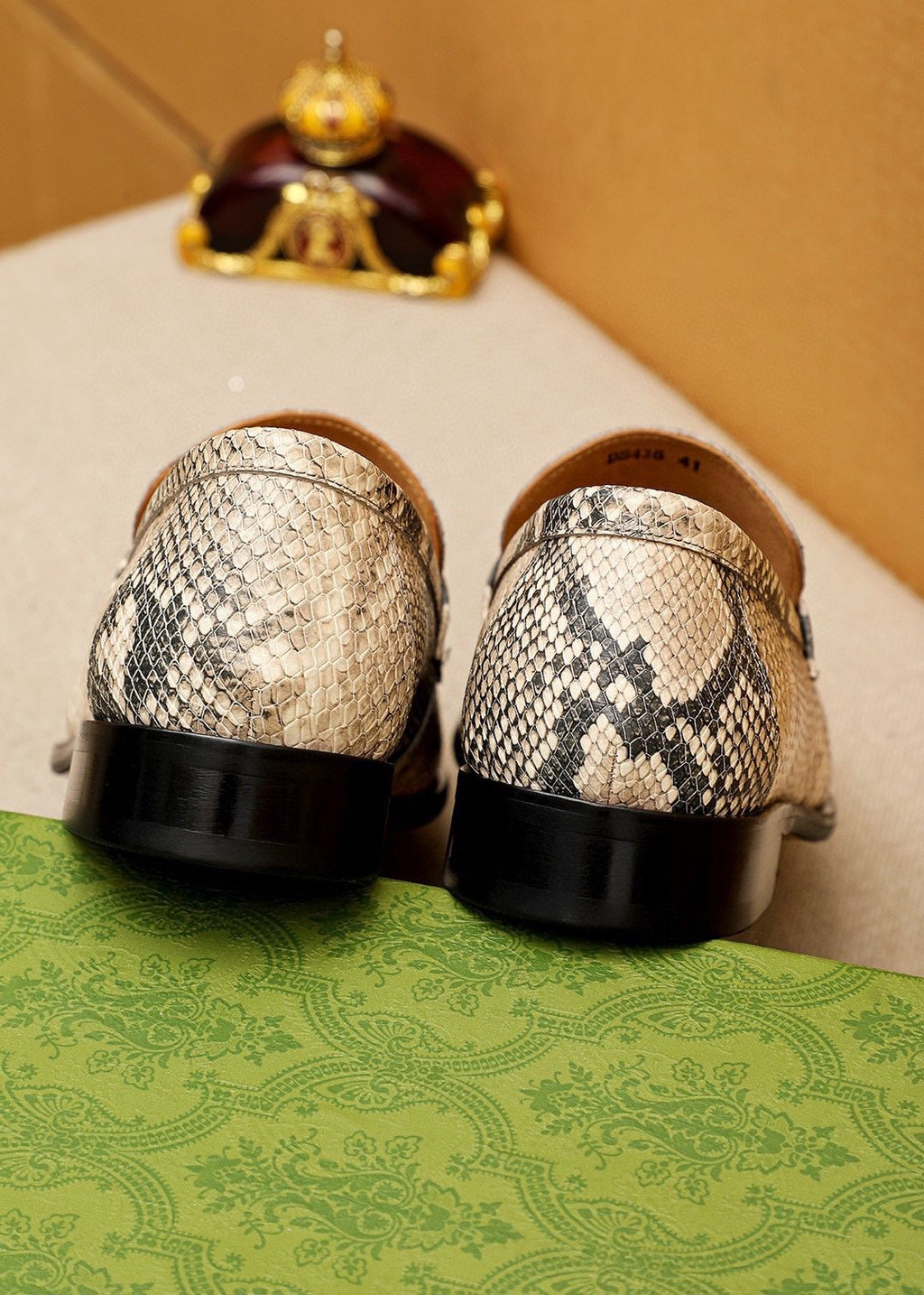 Gucci Snakeskin-Pattern Loafers — back