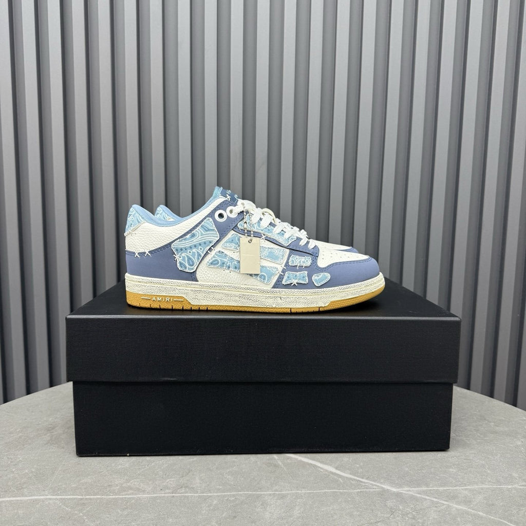 AMIRI Light Blue Patchwork Sneakers — hero
