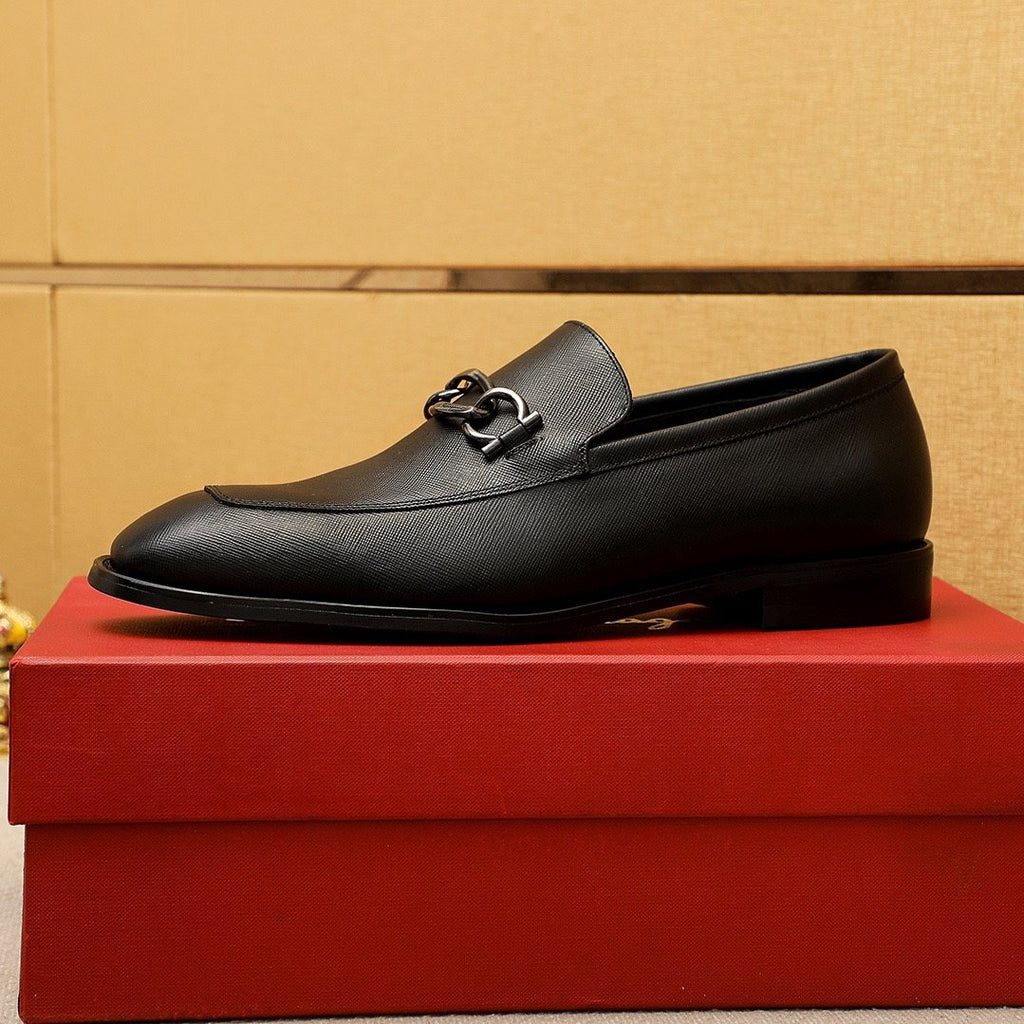 Ferragamo Black Bit Loafers — side