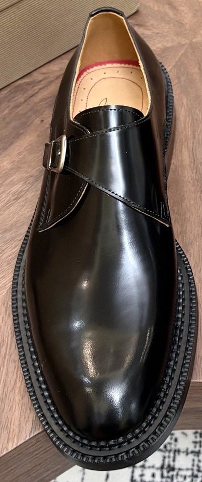 Black Buckle Dress Shoes — front