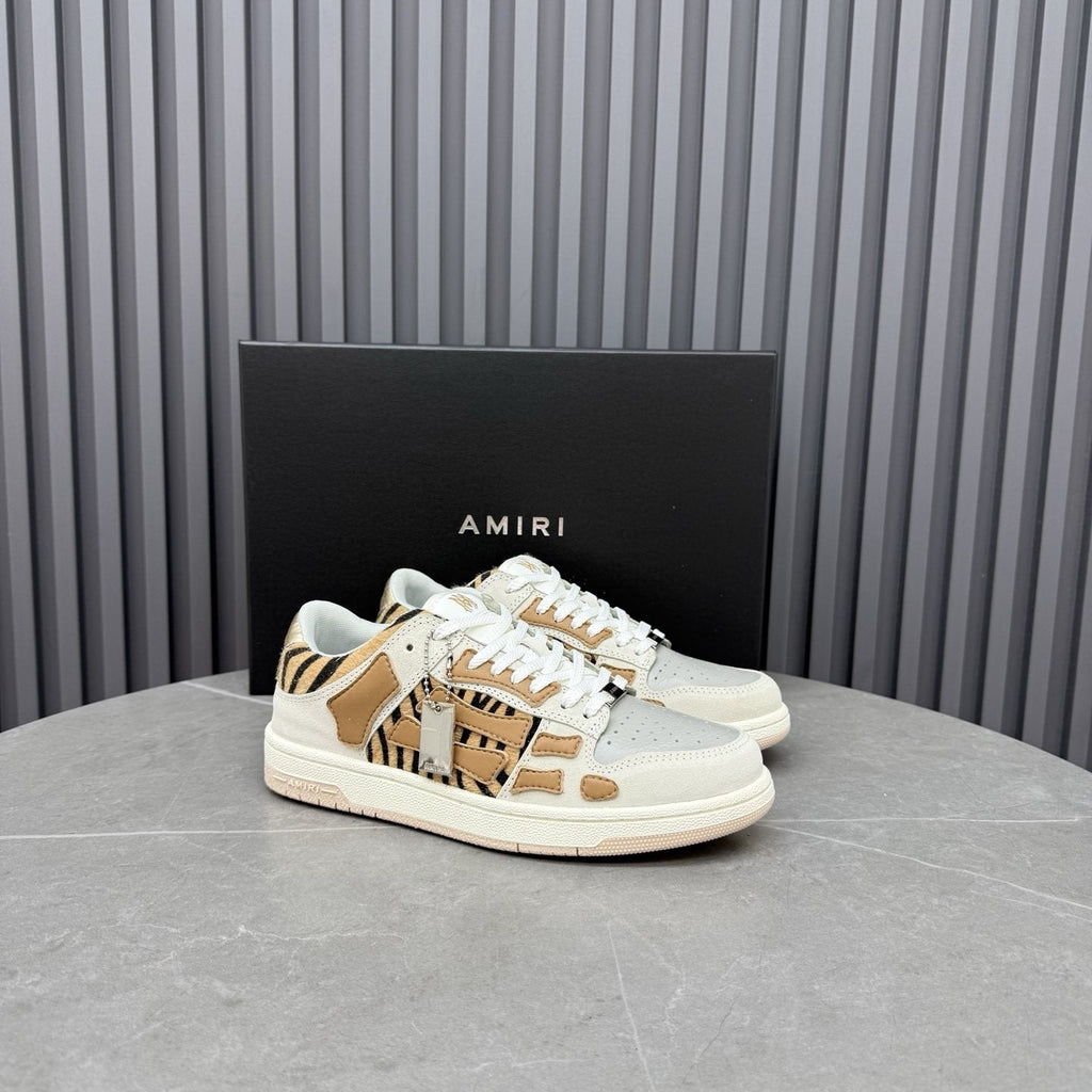 AMIRI Tan Patterned Panel Sneakers — front