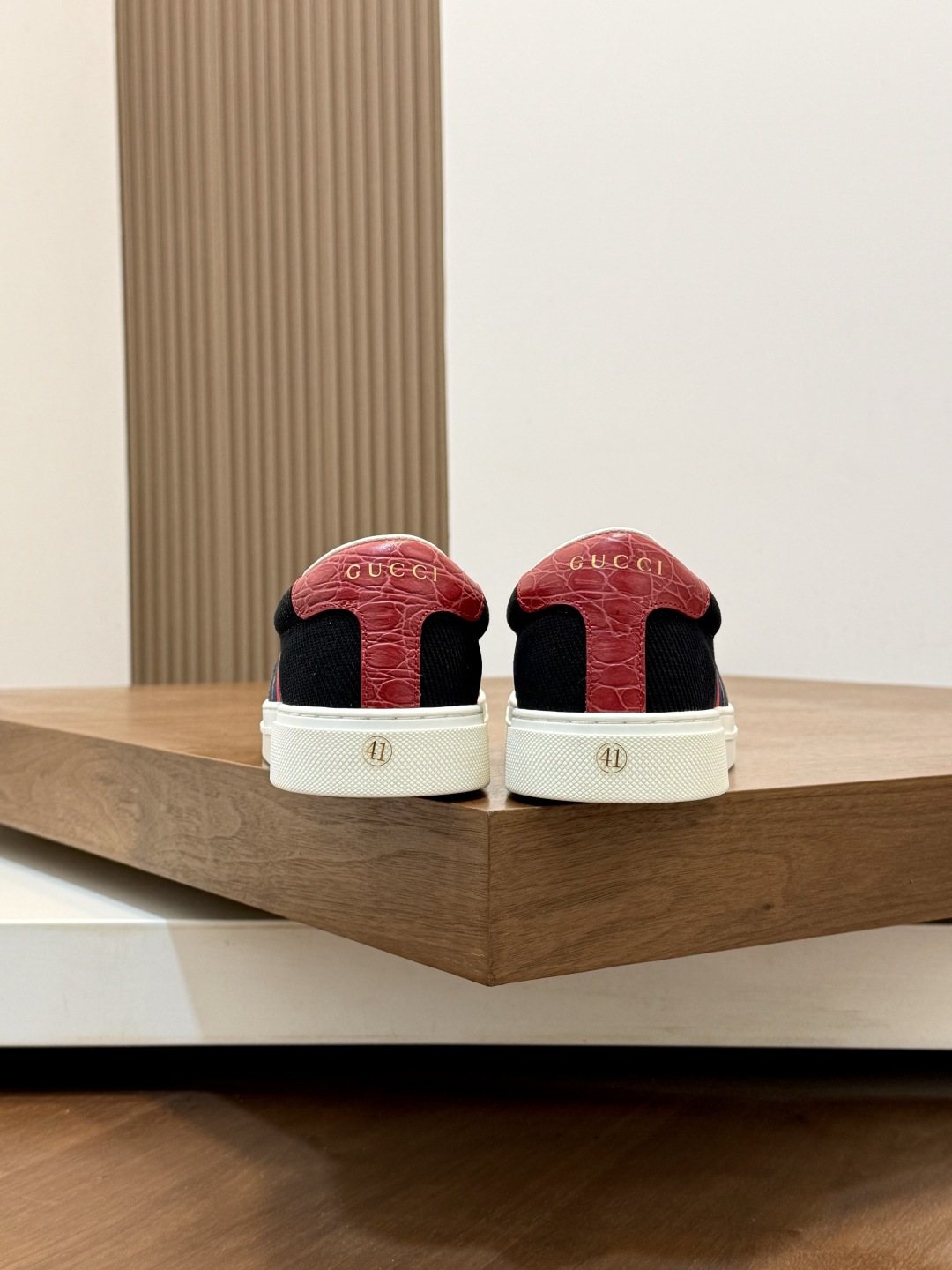 Gucci Web Stripe Slip-On Sneakers — back