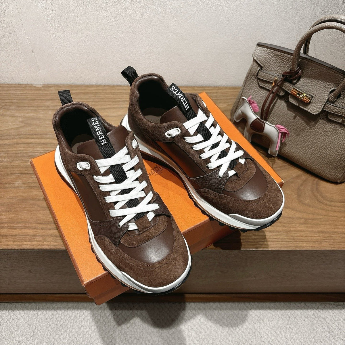 Hermes Brown Low-Top Sneakers — front