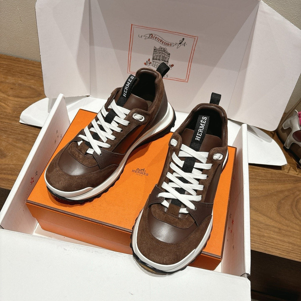 Hermes Brown Low-Top Sneakers — front
