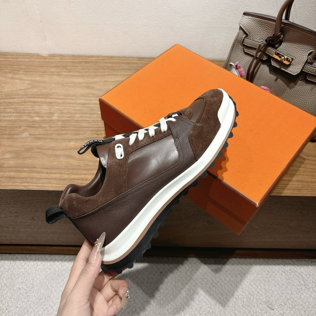 Hermes Brown Low-Top Sneakers — side