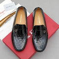Ferragamo Black Metal-Strap Loafers — hero