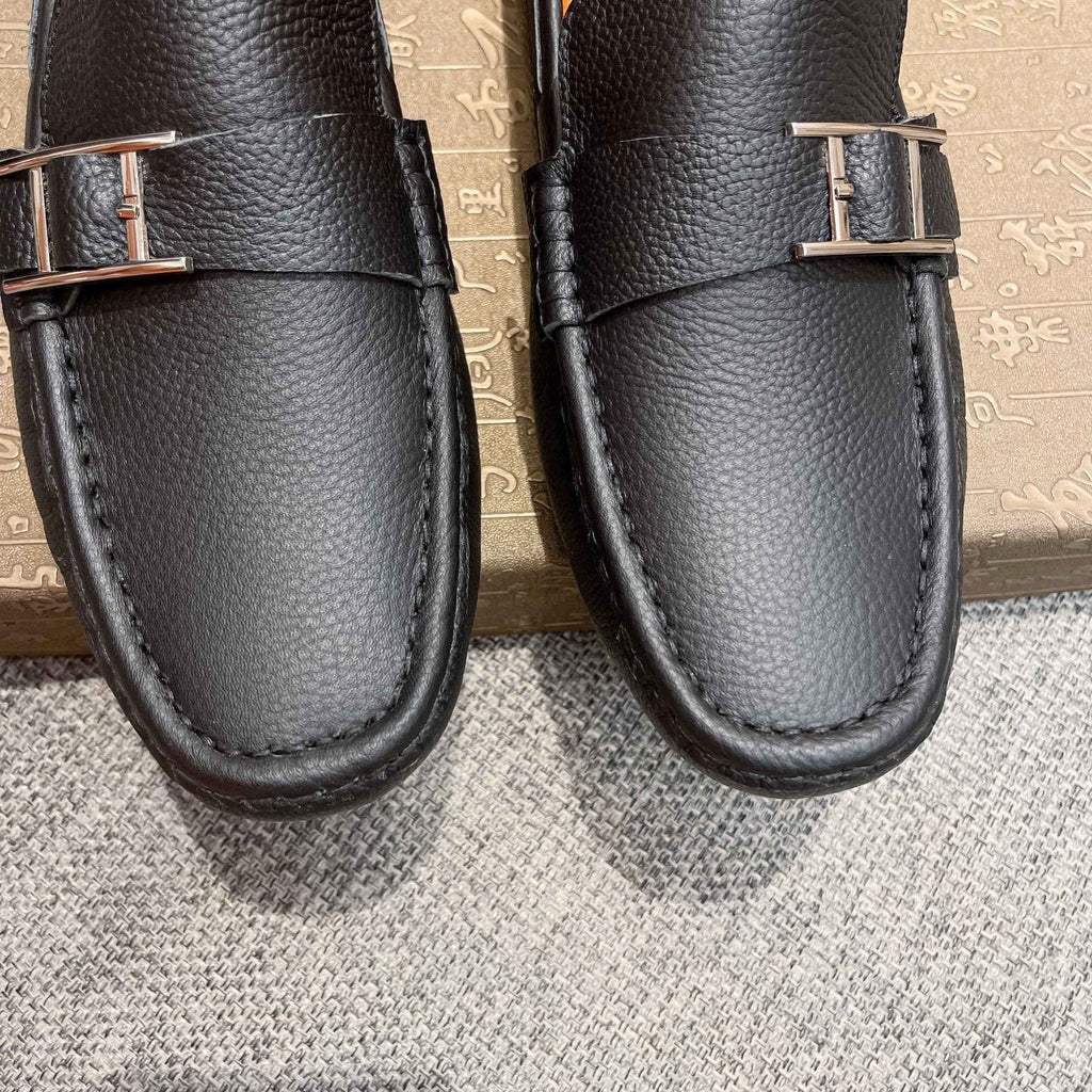 Hermès Black Bar Loafers — detail