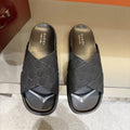 Gucci Black Crisscross Strap Slide Sandals — hero