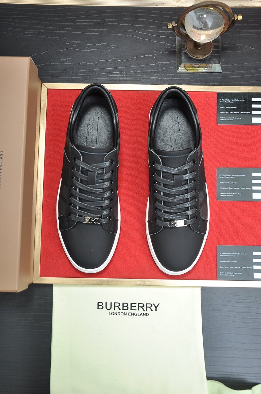 Burberry Black Check Low-Top Sneakers — front