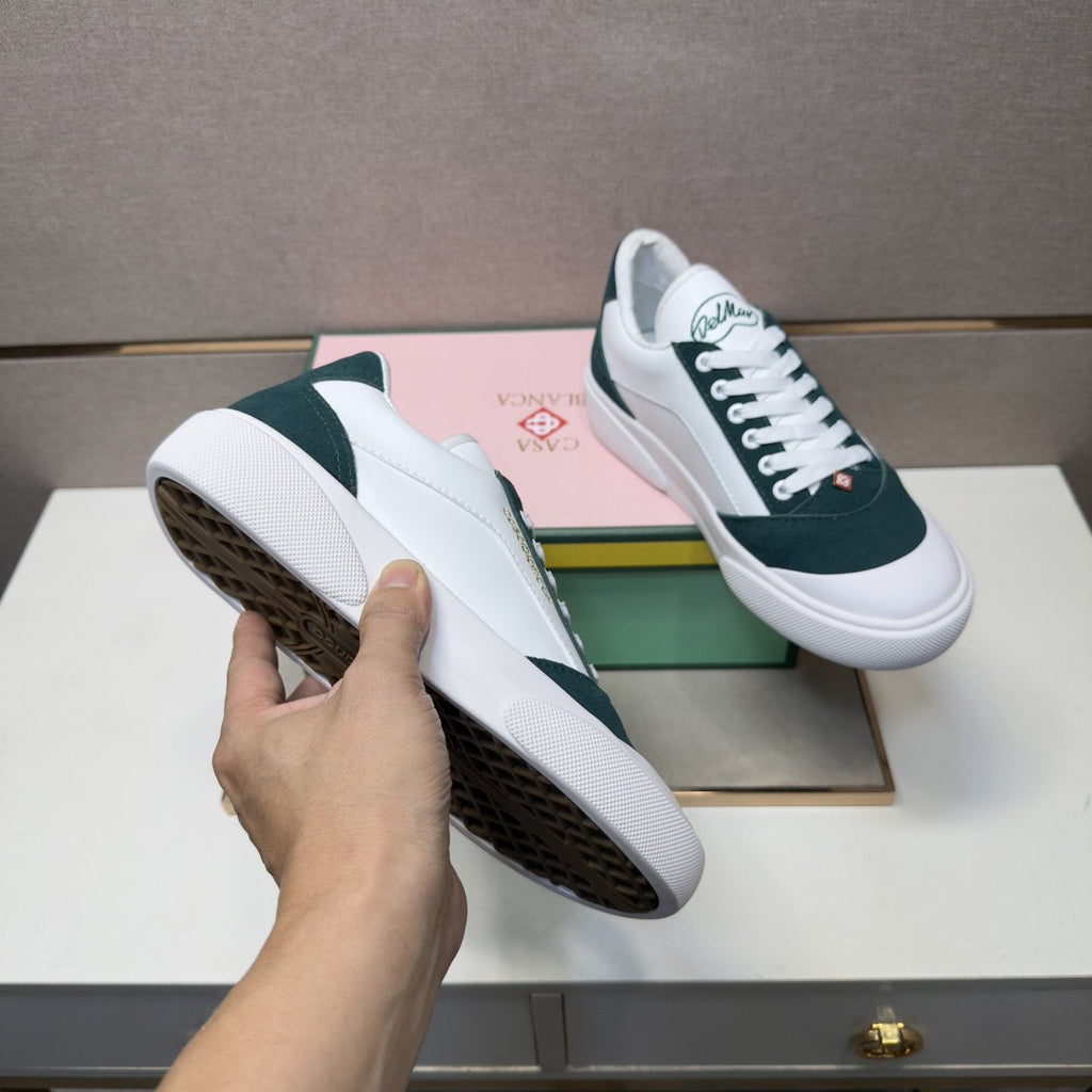 CASA BLANCA White and Dark Green Sneakers — detail