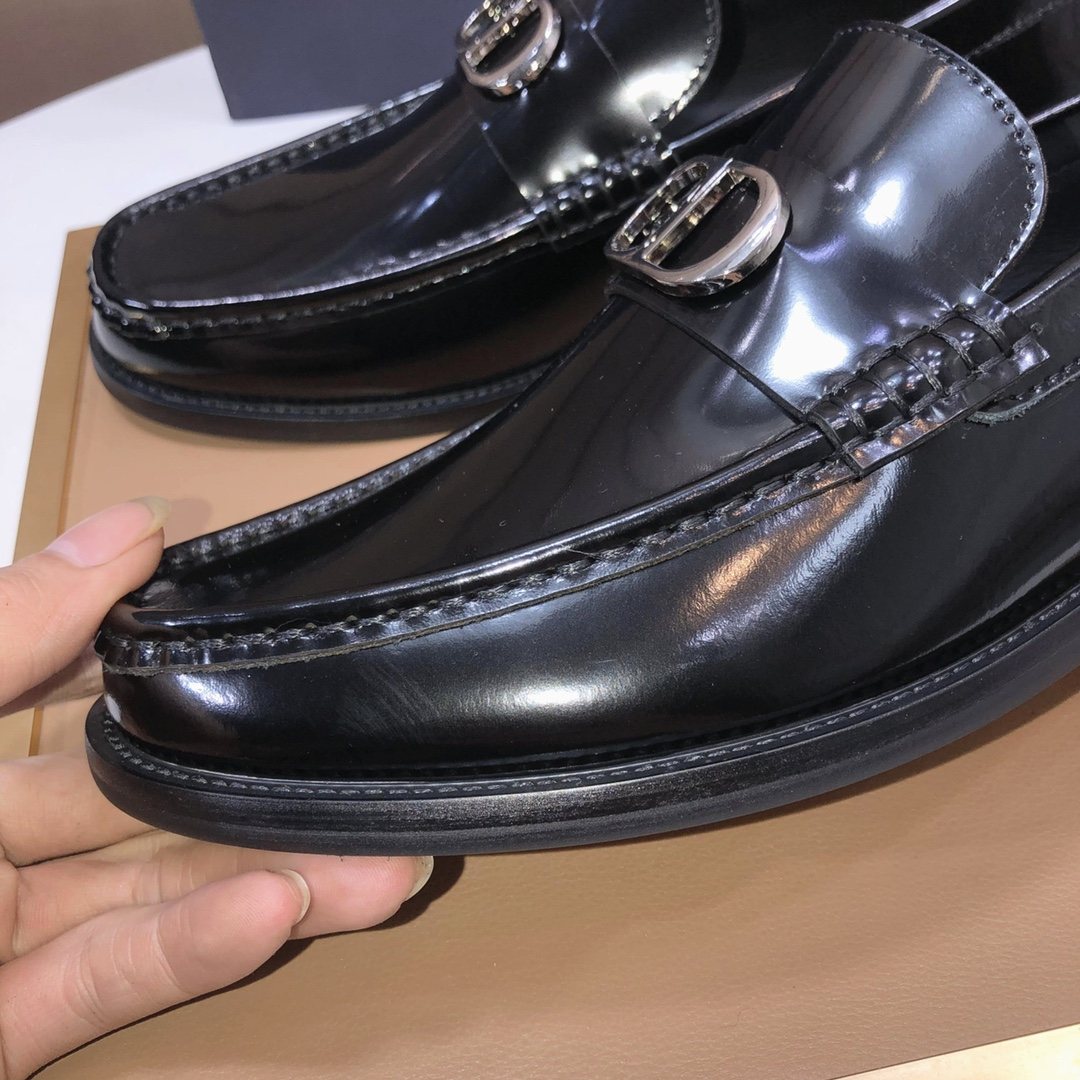 Dior Black Buckle Loafers — detail