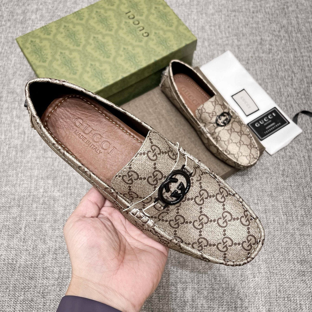 Gucci Monogram Driving Loafers — model
