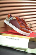 Burberry Check Heel Low-Top Sneakers — hero