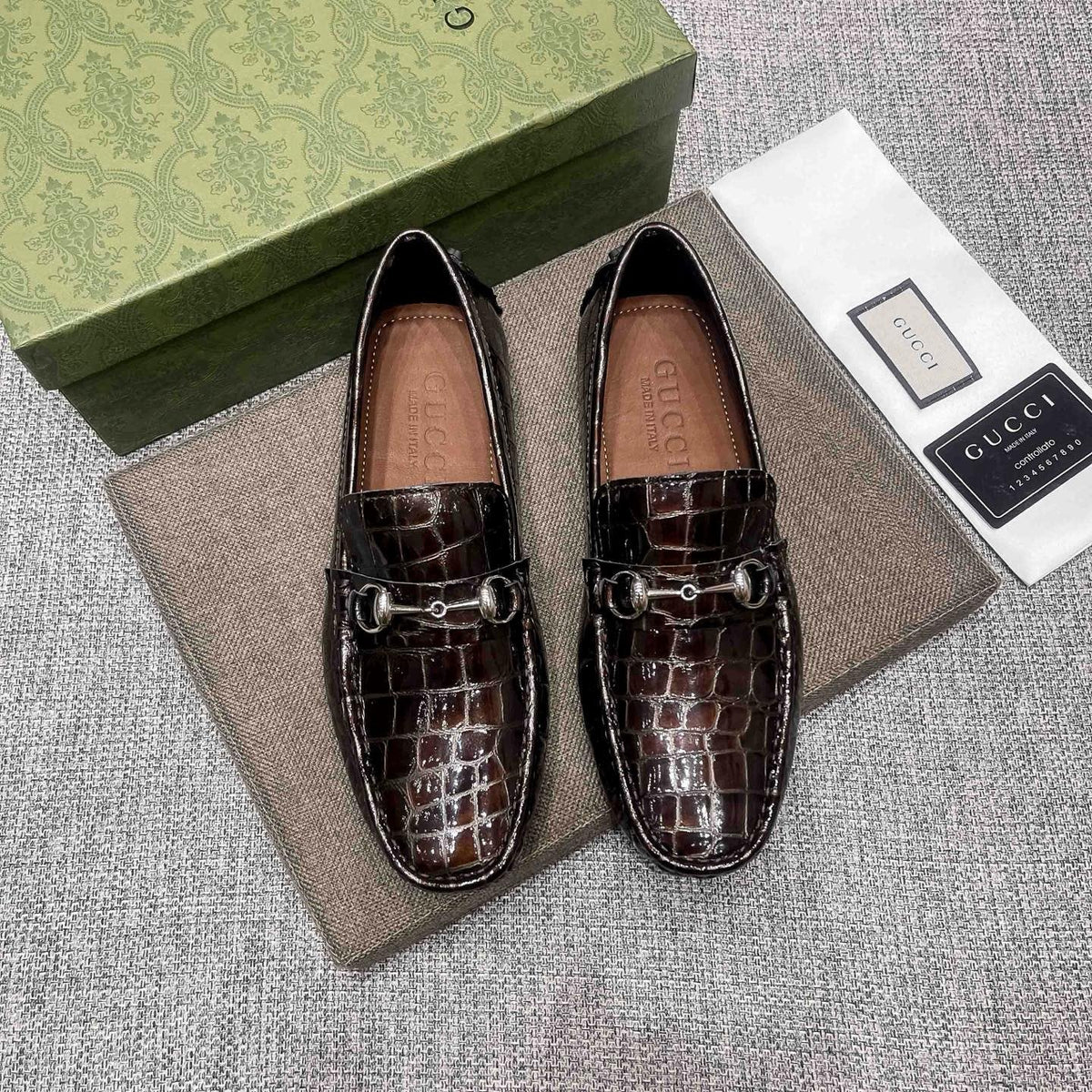 Gucci Dark Brown Horsebit Loafers — hero