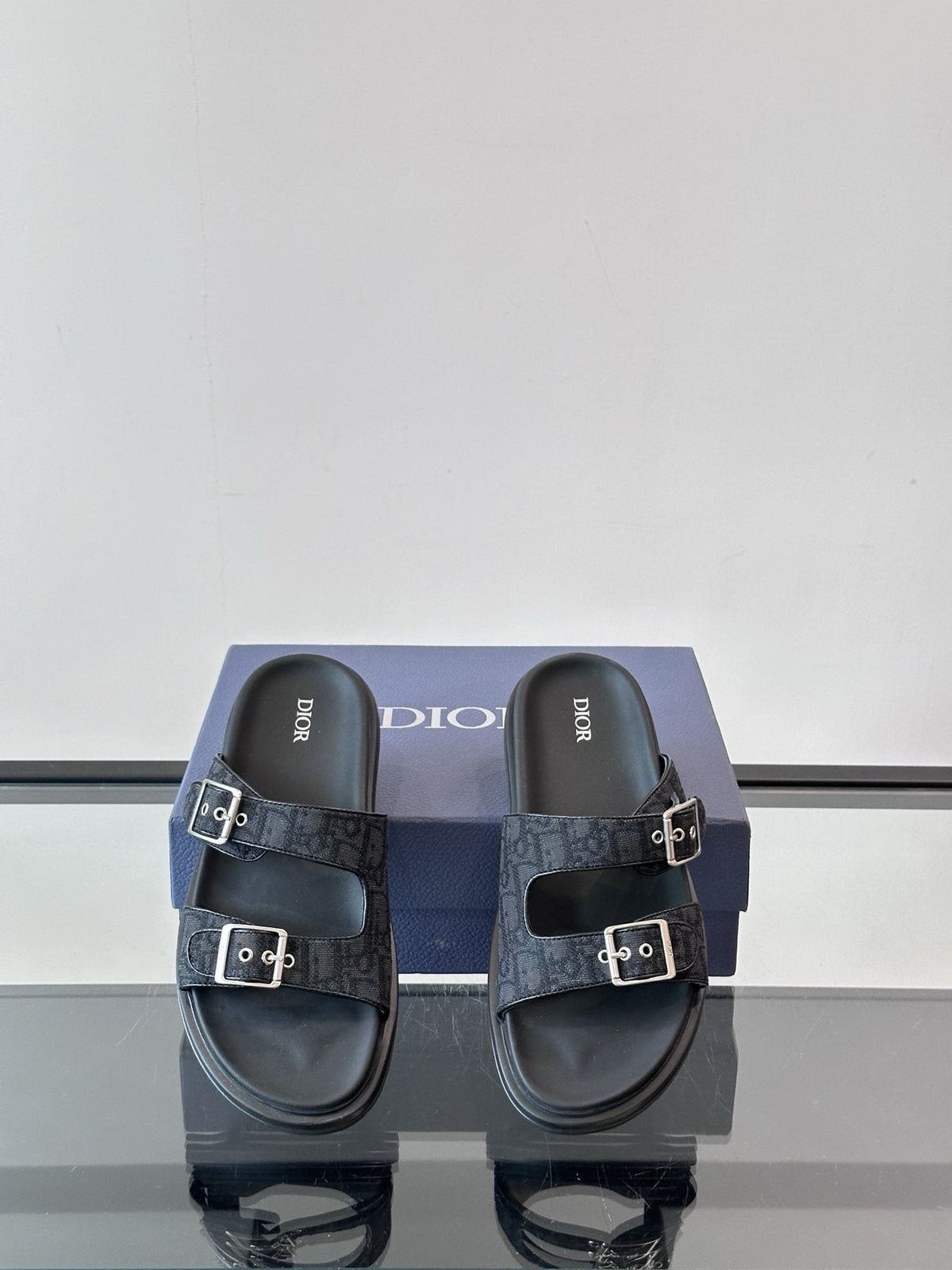 Dior Buckle Strap Slide Sandals — front