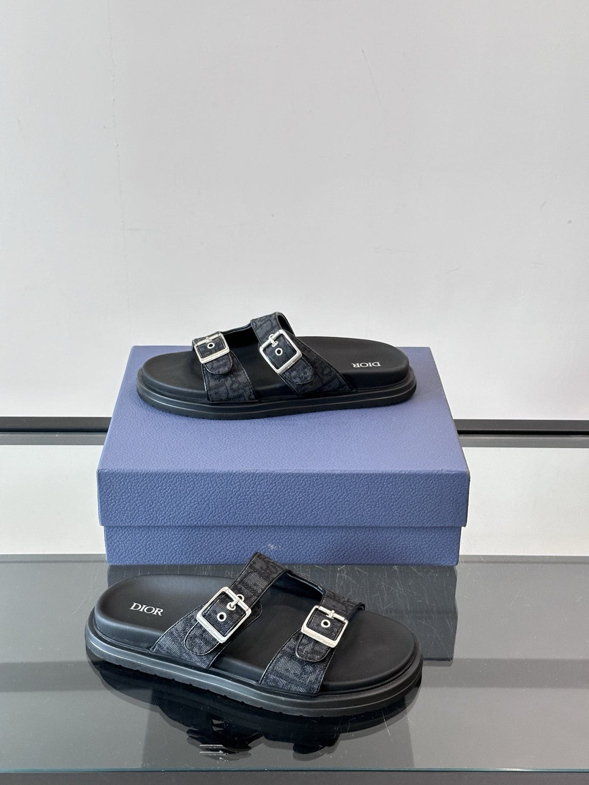 Dior Buckle Strap Slide Sandals — side