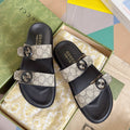 Gucci Monogram Double-Strap Slide Sandals — hero